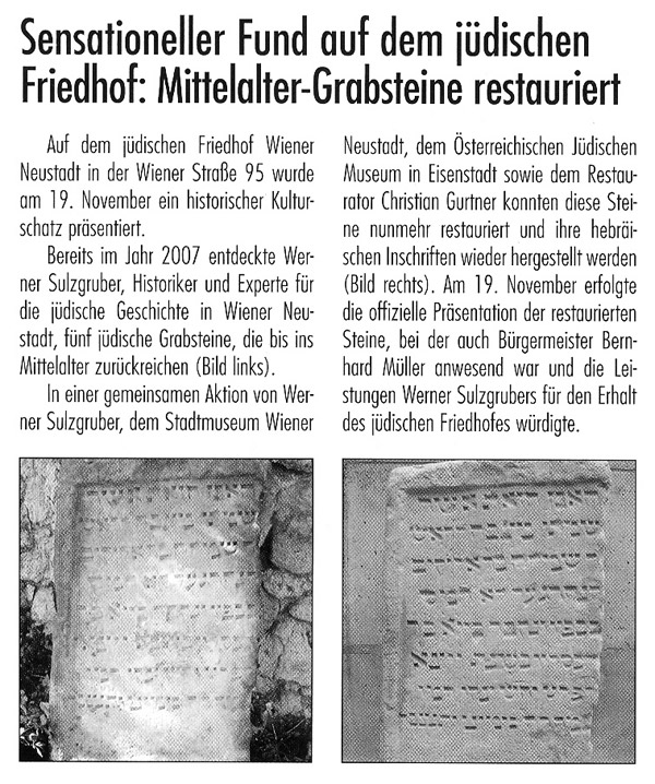 Amtsblatt Wiener Neustadt vom 12.2009, S. 10.