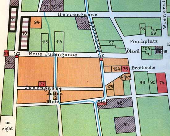 Plan des Judenviertels